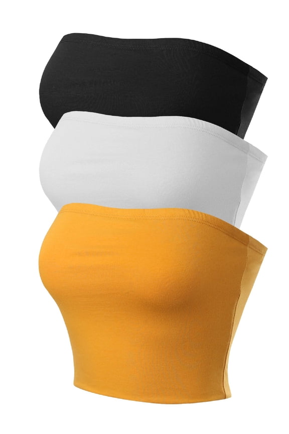 Women's Causal Strapless Double layered Basic Sexy Tube Top