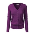 thumbnail image 1 of Made by Olivia Women's Classic Button Down Long Sleeve V-Neck Soft Knit Sweater Cardigan, 1 of 3