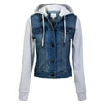 thumbnail image 1 of Made by Olivia Women's Classic Casual Hooded Denim Jacket, 1 of 5