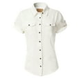 thumbnail image 1 of Made by Olivia Women's Classic Short Sleeve Button Down Denim Chambray Shirt, 1 of 4