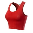 thumbnail image 1 of Made by Olivia Women's Cotton Basic Sleeveless Racerback Sports Crop Tank Top, 1 of 3
