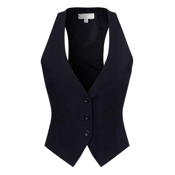 Made by Olivia Women's Dressy Casual Versatile Racerback Vest Three Button Tuxedo Suit Waistcoat