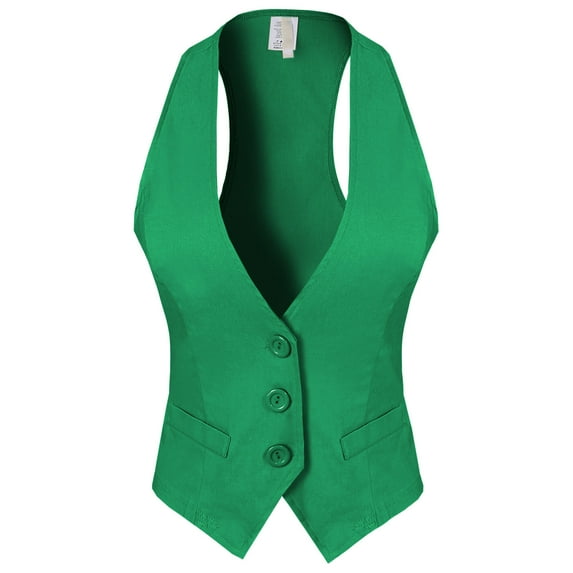 Made by Olivia Women's Dressy Casual Versatile Racerback Vest Tuxedo Suit Waistcoat