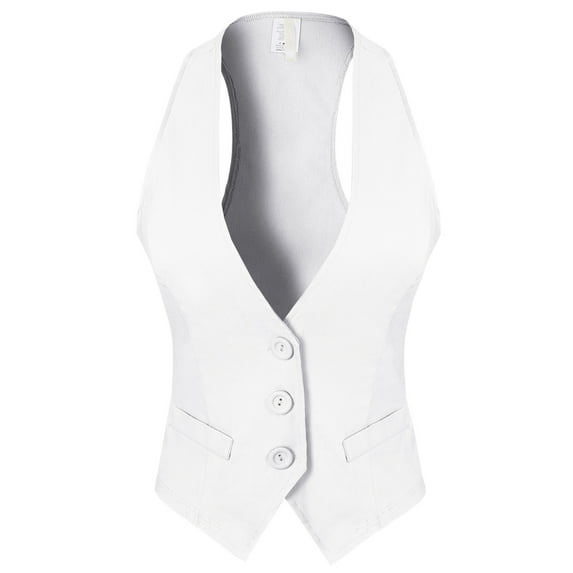 Made by Olivia Women's Dressy Casual Versatile Racerback Vest Tuxedo Suit Waistcoat