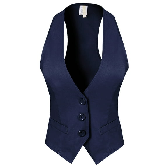 Made by Olivia Women's Dressy Casual Versatile Racerback Vest Tuxedo Suit Waistcoat