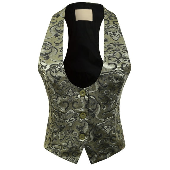 Made by Olivia Women's Dressy Casual Versatile Racerback Vest Tuxedo Suit Waistcoat