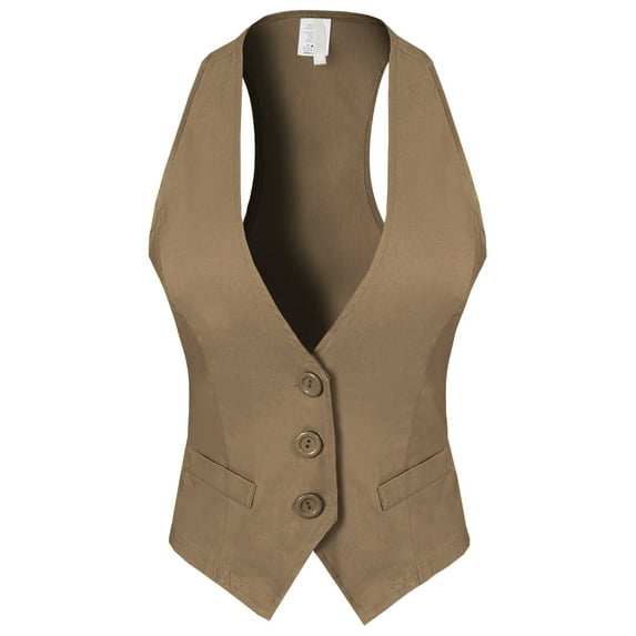 Made by Olivia Women's Dressy Casual Versatile Racerback Vest Tuxedo Suit Waistcoat