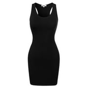 Made by Olivia Womens Fitted Sleeveless Sexy Body-Con Racer-Back Round Neck Mini Dress