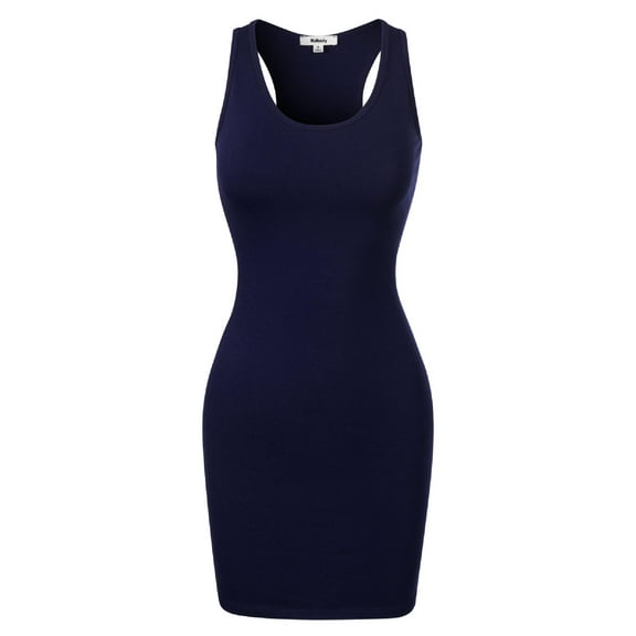 Made by Olivia Women's Fitted Sleeveless Sexy Body-Con Racer-Back Round Neck Mini Dress
