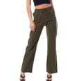 thumbnail image 1 of Made by Olivia Women's Flap Pocket Drawstring Elastic Waist Millennium Cargo Pants, 1 of 5