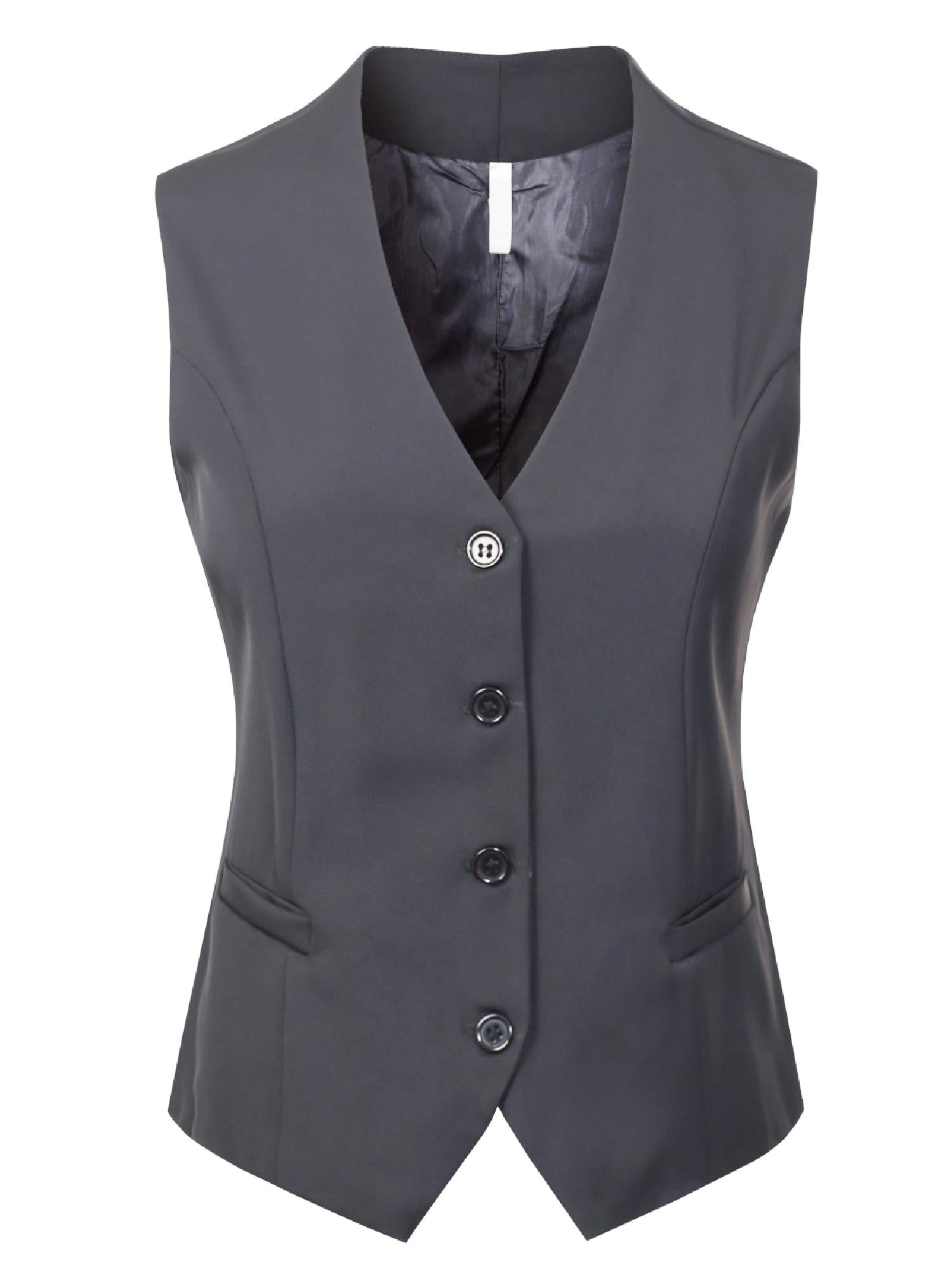 Chic Sleveless Vest with Buttons- Elegant Suit Vest Womens