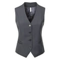 thumbnail image 1 of Made by Olivia Women's Fully Lined 4 Button V-Neck Economy Dressy Suit Vest Waistcoat, 1 of 6
