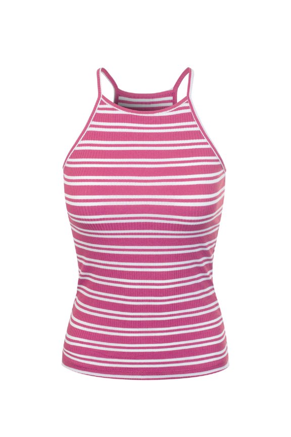 Women's Halter Neck Ribbed Tank Top