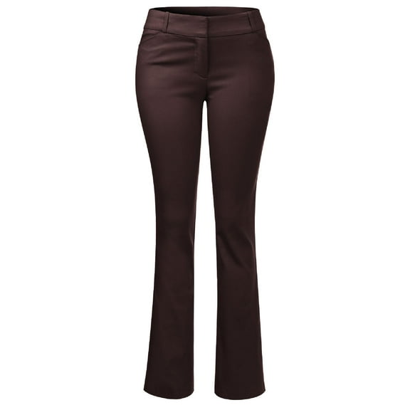 Made by Olivia Women's High Waist Comfy Stretchy Bootcut Trouser Pants