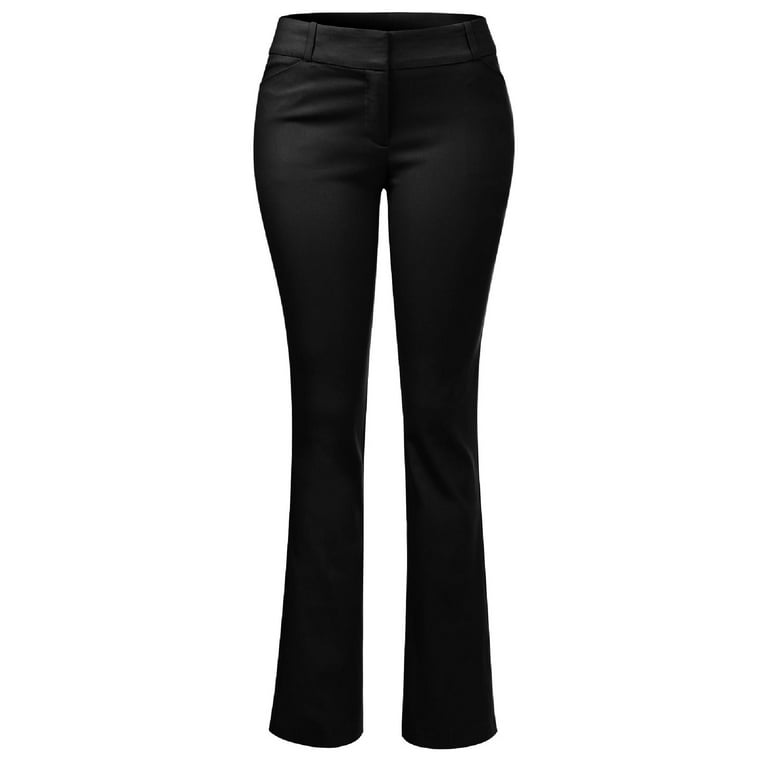 Made by Olivia Women's High Waist Comfy Stretchy Bootcut Trouser Pants