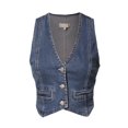 thumbnail image 1 of Made by Olivia Women's Jean Vest Crop Denim Top Button Down Waistcoat Vest Sleeveless Jacket, 1 of 7