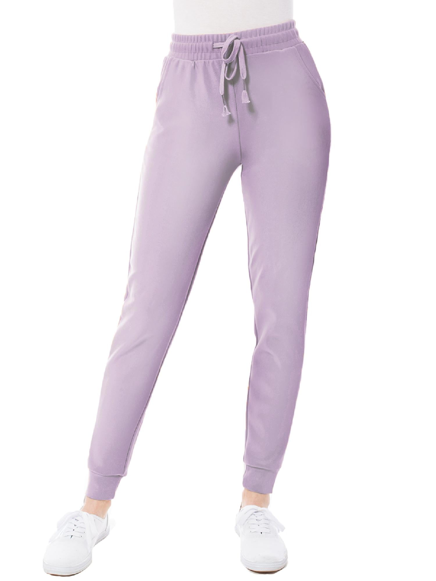  Design by Olivia Women's Lightweight Scuba Joggers with Pockets  for Women Workout & Lounge Pants Mauve S : Clothing, Shoes & Jewelry