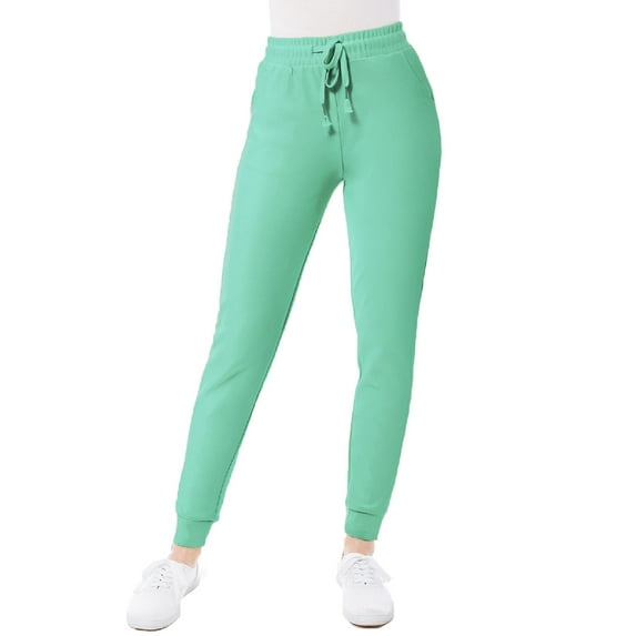 Made by Olivia Women's Lightweight Scuba Joggers with Pockets for Women Workout & Lounge Pants