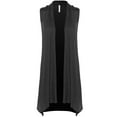 thumbnail image 1 of Made by Olivia Women's Lightweight Sleeveless Draped Open Front Cardigan Vest - Made in USA, 1 of 4