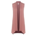 thumbnail image 1 of Made by Olivia Women's Lightweight Sleeveless Draped Open Front Cardigan Vest - Made in USA, 1 of 4
