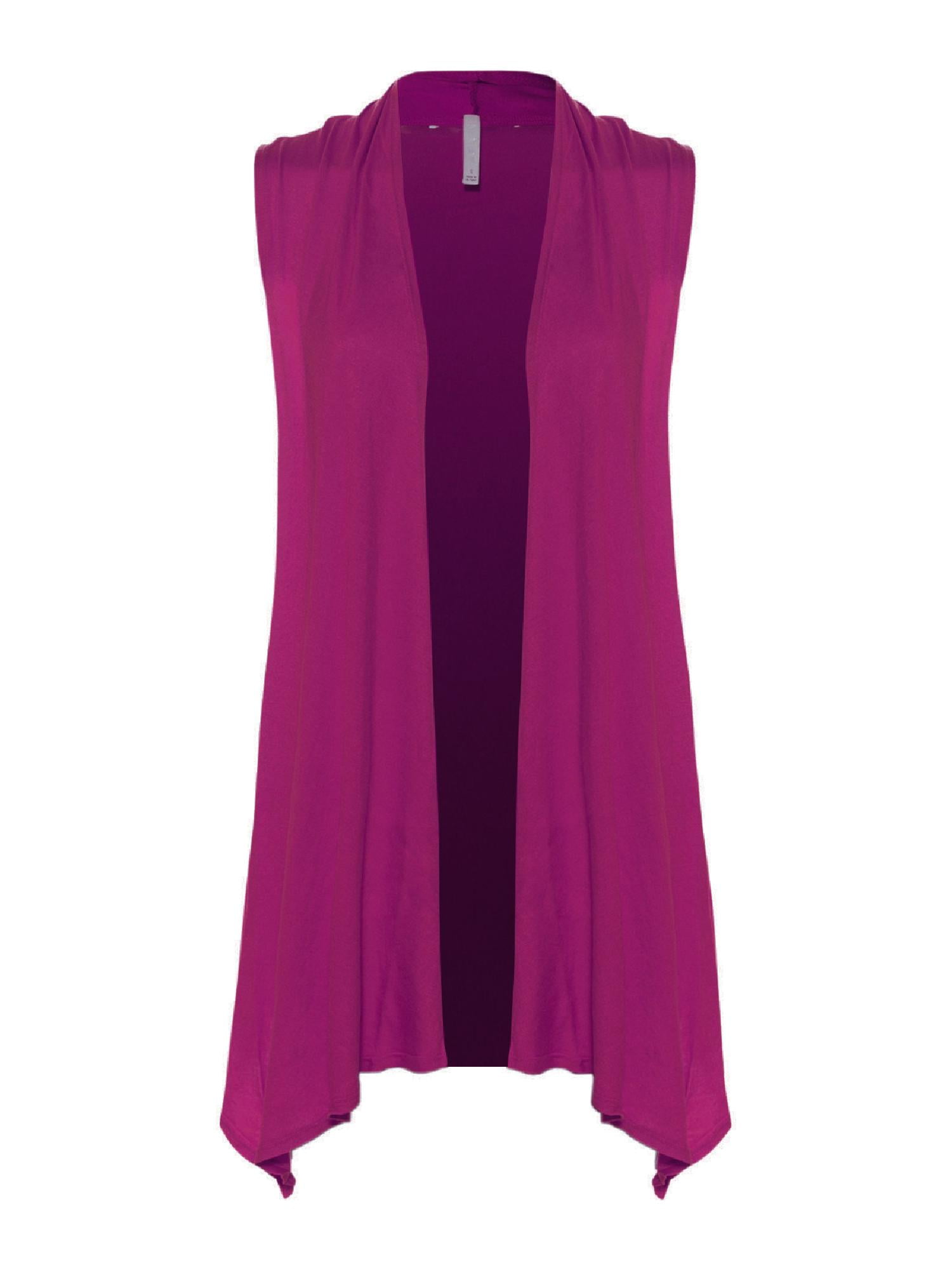 Made by Olivia Women's Lightweight Sleeveless Draped Open Front