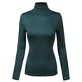 thumbnail image 1 of Made by Olivia Women's Long Sleeve Turtleneck Lightweight Pullover Slim Fit Top, 1 of 3