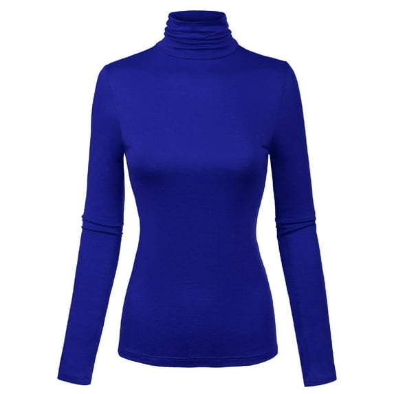 Made by Olivia Women's Long Sleeve Turtleneck Lightweight Pullover Slim Fit Top