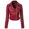 thumbnail image 1 of Made by Olivia Women's Long Sleeve Zipper Closure Moto Biker Faux Leather Jacket, 1 of 7