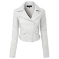 thumbnail image 1 of Made by Olivia Women's Long Sleeve Zipper Closure Moto Biker Faux Leather Jacket, 1 of 7