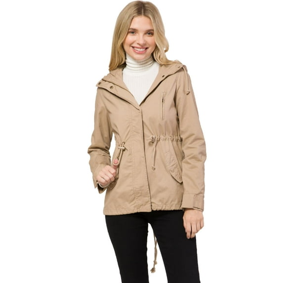 Made by Olivia Women's Military Anorak Safari Hoodie Jacket