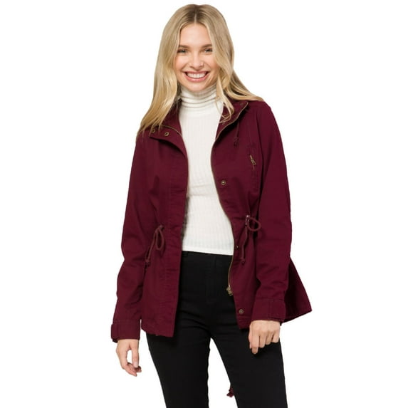 Made by Olivia Women's Military Anorak Safari Hoodie Jacket