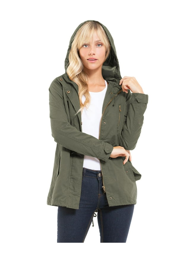 Women's Military Anorak Safari Hoodie Jacket