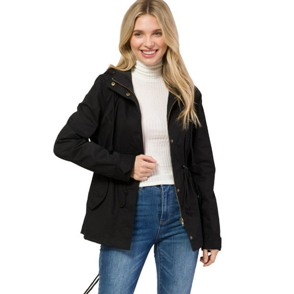 Made by Olivia Women's Military Anorak Safari Hoodie Jacket