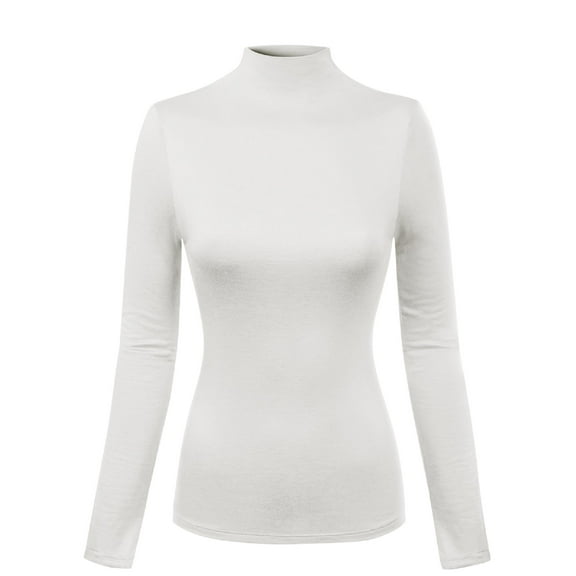 Made by Olivia Women's Mock Neck Long Sleeve Turtleneck Slim Fit Sweater Top