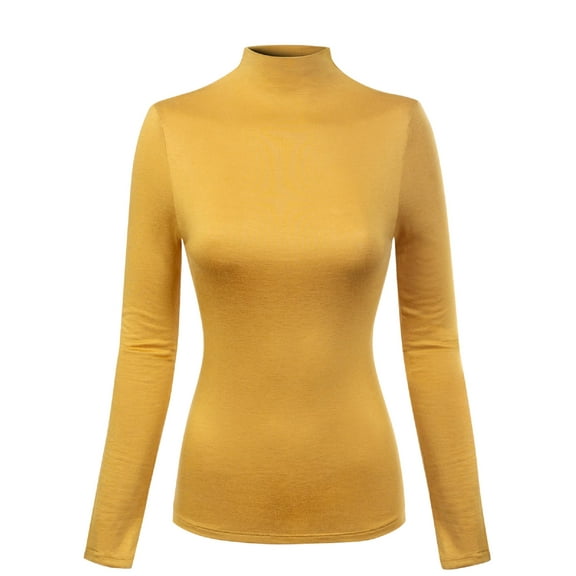 Made by Olivia Women's Mock Neck Long Sleeve Turtleneck Slim Fit Sweater Top
