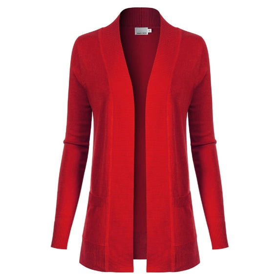 Made by Olivia Women's Open Front Long Sleeve Classic Knit Cardigan