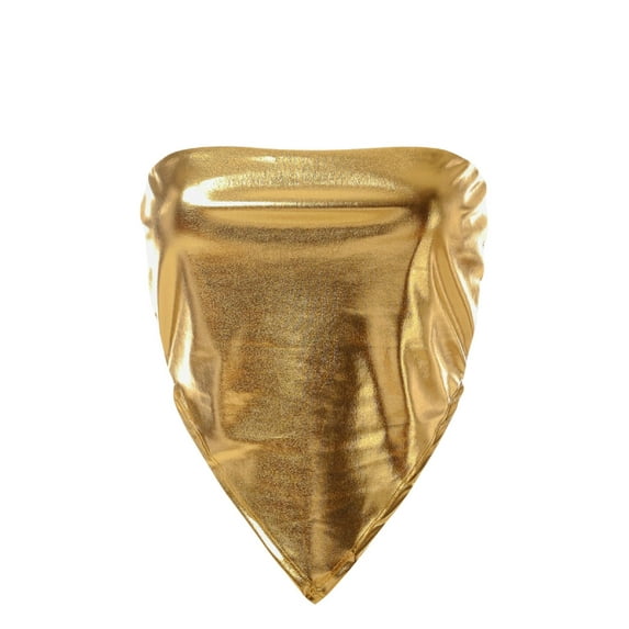 Made by Olivia Women's PU Bandana Tube Crop Top Shirt- Made in USA