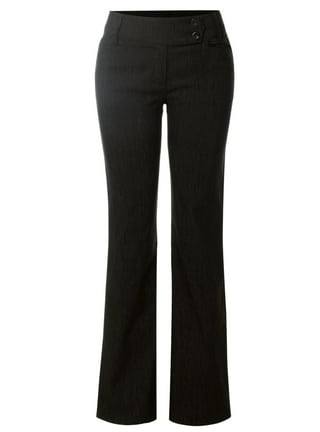 Womens Leather Pants Fashion Solid Color Zipper Mid Waist Long Trouser  Office Business Casual Dress Pant Sweatpant