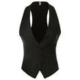 thumbnail image 1 of Made by Olivia Women's Pinstriped Racerback Button Front Tuxedo Suit Vest Waistcoat, 1 of 1