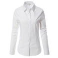 thumbnail image 1 of Made by Olivia Women's Plain Long Sleeve Button Down Shirts Formal Work Dress Blouses Tops, 1 of 7