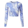 thumbnail image 1 of Made by Olivia Women's Printed Long Sleeve Round Neck Crop Top Shirt, 1 of 4