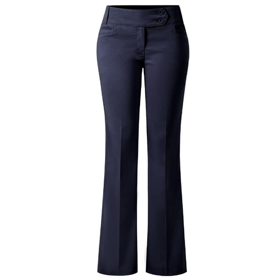 Made by Olivia Women's Relaxed Boot-Cut Office Pants Trousers Slacks