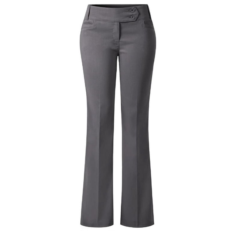 Made by Olivia Women's Relaxed Boot-Cut Office Pants Trousers Slacks