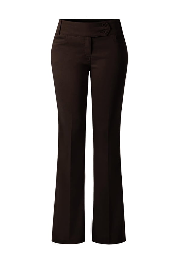 Women's Relaxed Boot-Cut Office Pants Trousers Slacks