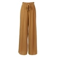 thumbnail image 1 of Made by Olivia Women's Ribbon Tie Chiffon Loose Pleated Wide Leg Palazzo Pants, 1 of 4
