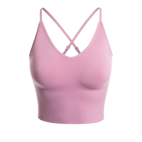 Made by Olivia Women's Seamless Padded Workout Sports Bra Cami Cropped Yoga Tank Top with Adjustable Straps