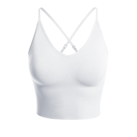 Made by Olivia Women's Seamless Padded Workout Sports Bra Cami Cropped Yoga Tank Top with Adjustable Straps