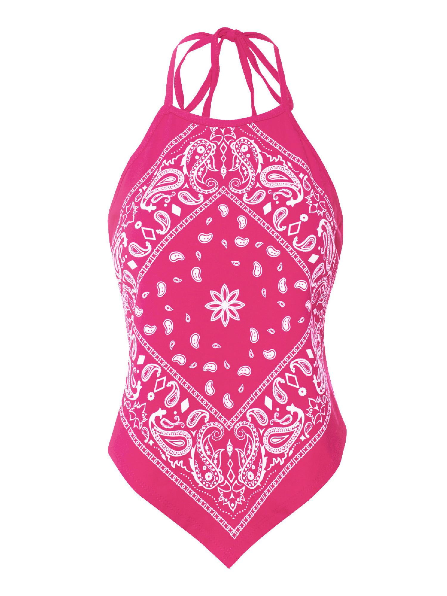 Made by Olivia Women's Sexy Paisley Bandana/ Tie dye Halter Top