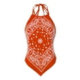 thumbnail image 1 of Made by Olivia Women's Sexy Paisley Bandana/ Tie dye Halter Top Shirt- Made in USA, 1 of 4