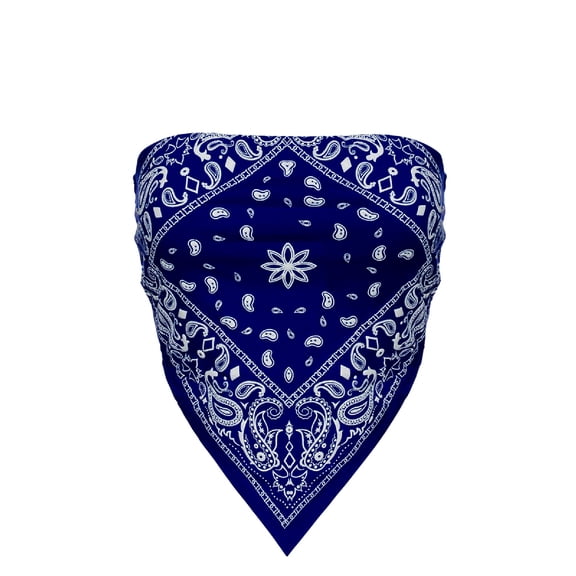Made by Olivia Women's Sexy Paisley/ Tie Dye Bandana Tube Crop Top Shirt- Made in USA